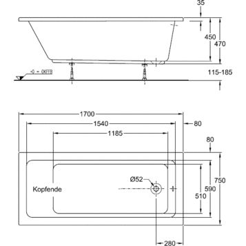 Ванна акриловая Geberit iCon 650475000 Ванна акриловая Geberit iCon 650475000