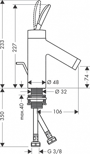 Смеситель для раковины Axor Starck Classic 10010330, черный хром Смеситель для раковины Axor Starck Classic 10010330, черный хром