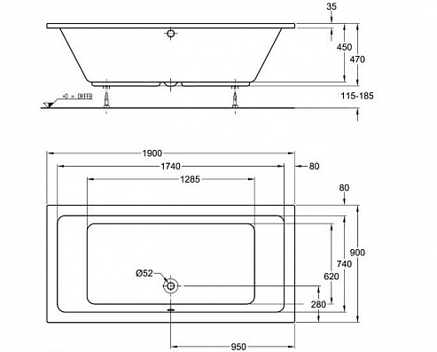 Ванна акриловая Geberit TAWA 650490000 Ванна акриловая Geberit TAWA 650490000