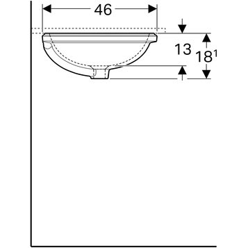 Раковина 61 см Geberit VariForm 500.756.01.2 Раковина 61 см Geberit VariForm 500.756.01.2