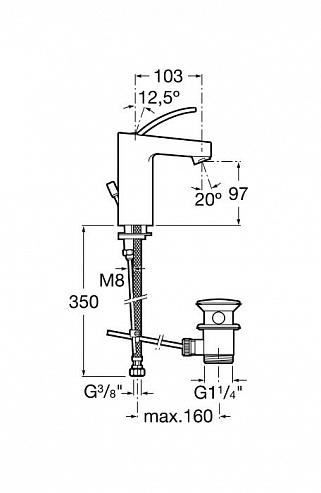Смеситель для раковины Roca Moai 5A3046C00 Смеситель для раковины Roca Moai 5A3046C00