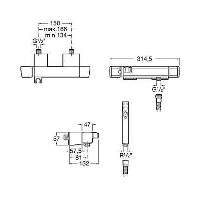 Смеситель для душа Roca Thesis 5A1350C00 Смеситель для душа Roca Thesis 5A1350C00
