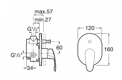Смеситель для ванны Roca Monodin 5A0607C00 Смеситель для ванны Roca Monodin 5A0607C00