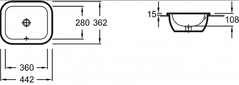 Раковина 44 см Jacob Delafon Vox EYD102-00 Раковина 44 см Jacob Delafon Vox EYD102-00