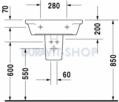 Раковина 60x50 Duravit Starck-2 0411600000 Раковина 60x50 Duravit Starck-2 0411600000
