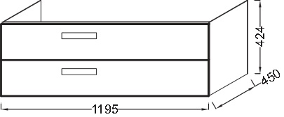 Тумба под раковину 120 см Jacob Delafon Rythmik EB1305-N14 серый Тумба под раковину 120 см Jacob Delafon Rythmik EB1305-N14 серый