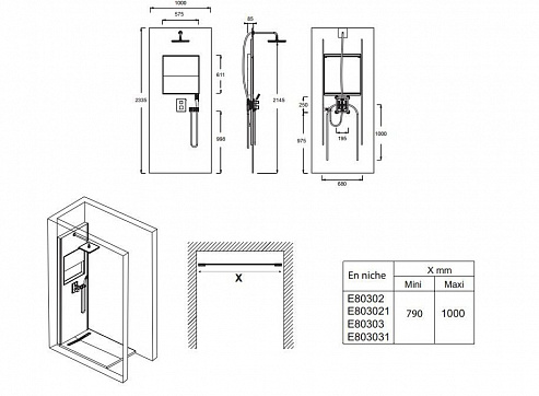 Душевая система Jacob Delafon Ecrin E80302-D36 Душевая система Jacob Delafon Ecrin E80302-D36