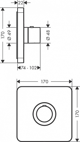 Термостат для душа Axor ShowerSelect 36711990, золото Термостат для душа Axor ShowerSelect 36711990, золото