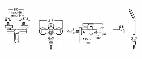 Смеситель для ванны Roca L20 5A0109C02 с душем Смеситель для ванны Roca L20 5A0109C02 с душем