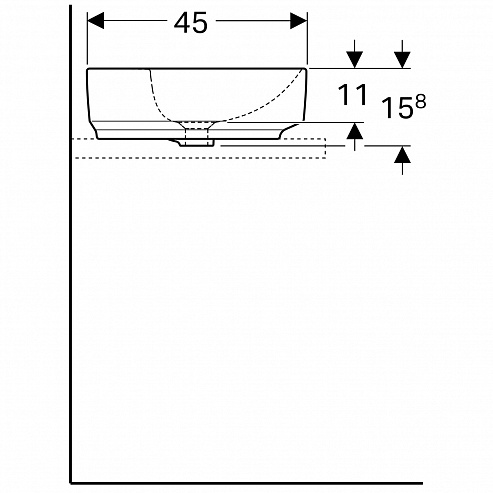 Раковина накладная 45x60 см Geberit VariForm 500.778.01.2 без отверстия перелива Раковина накладная 45x60 см Geberit VariForm 500.778.01.2 без отверстия перелива