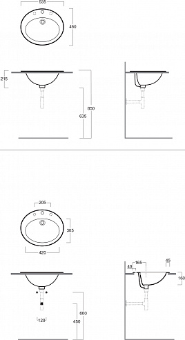 Раковина Simas S52 53 см Раковина Simas S52 53 см