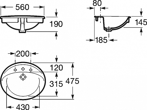 Раковина Roca Aloa 327865000 56 см Раковина Roca Aloa 327865000 56 см